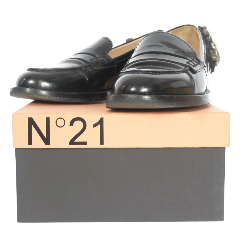 nmero Vent u-noN°21biju- attaching Loafer leather shoes 36.5 black black lady's 