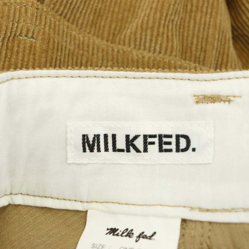 ミルクフェド MILKFED. 23SSコーデュロイ ショート パンツ ロゴ刺繍 ビックポケット F キャメル /CX ■OS ■SH レディース_画像3