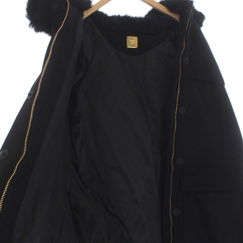  Mu z Deuxieme Classe MUSE de Deuxieme Classe с хлопком пальто внешний короткий капот искусственный мех 7 минут рукав чёрный 