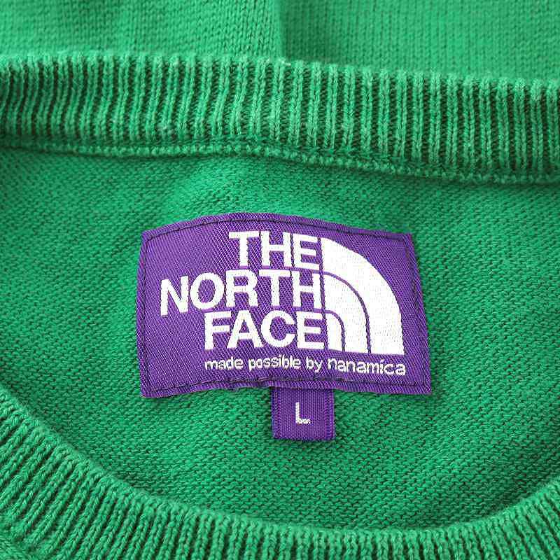 ノースフェイス パープルレーベル THE NORTH FACE PURPLE LABEL Pack Field Sweater ニット セーター 長袖 エルボーパッチ L 緑 グリーン N_画像3