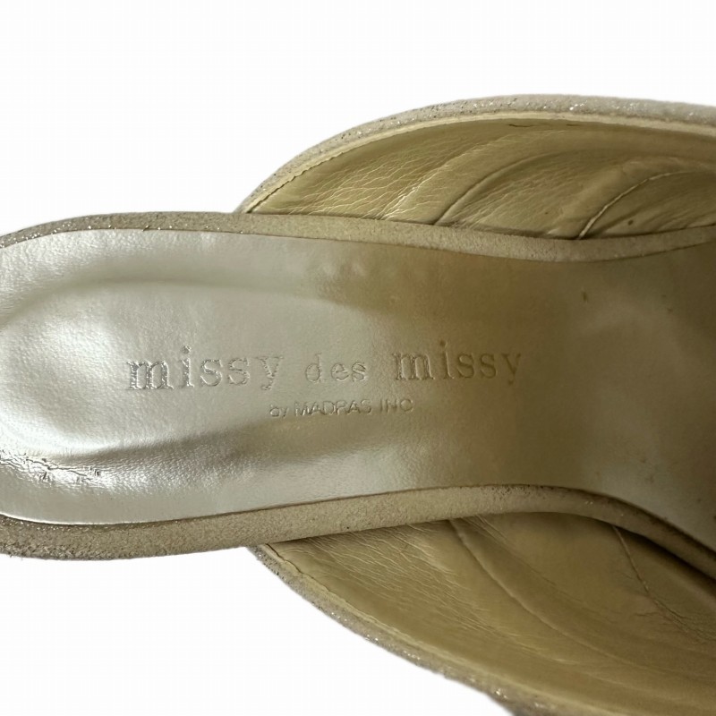 Missy des missy ミッシー デ ミッシー サンダル 24.5cm ベージュ ホワイト レディース_画像5