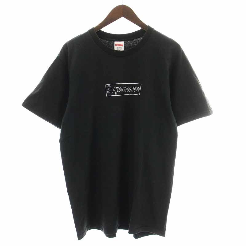 シュプリーム SUPREME 21SS KAWS Chalk Logo Tee Tシャツ カットソー ロゴプリント 半袖 M 黒 ブラック /YI33 メンズの画像1