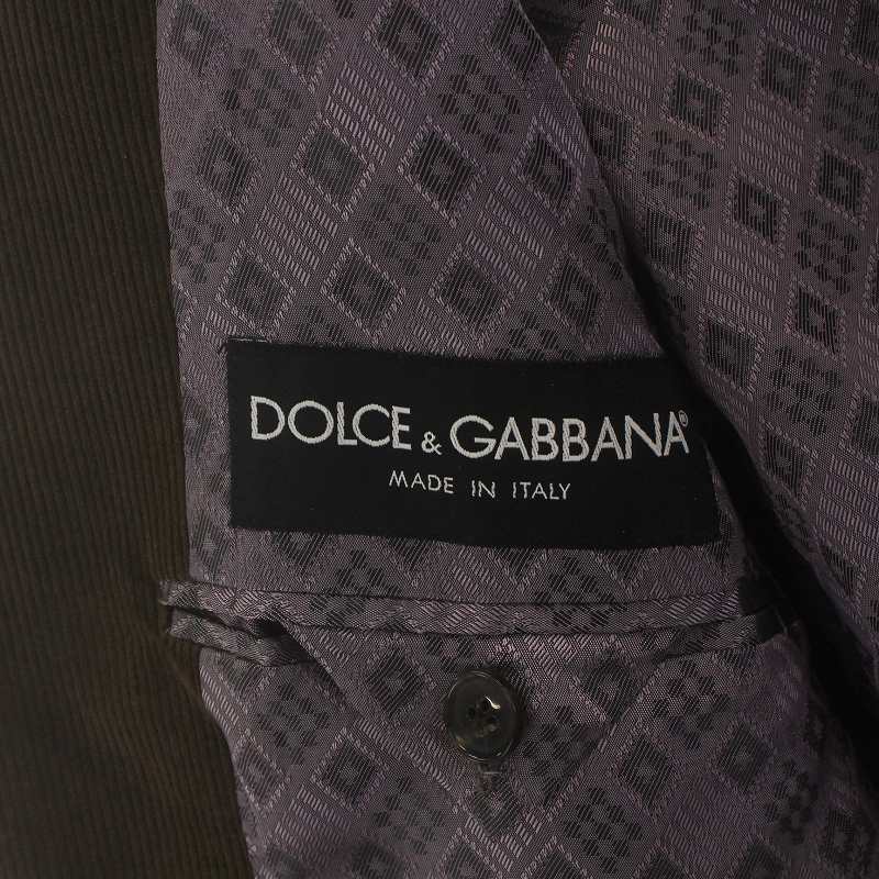  Dolce & Gabbana Dolce&Gabbana DOLCE&GABBANA tailored jacket средний общий подкладка подкладка общий рисунок вельвет 48 XL хаки чай G2237T