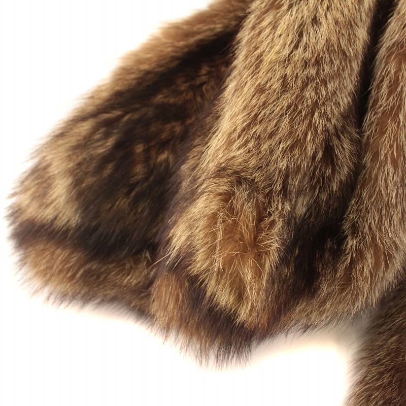  coat raccoon fur fur long tea Brown /IR #GY18 lady's 