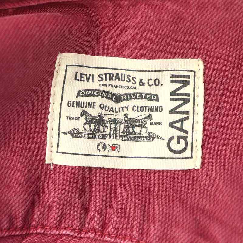 未使用品 リーバイス Levi's GANNI 22年 LAPEL DRESS ドレス デニムワンピース ミモレ ロング カラー S ピンク_画像3