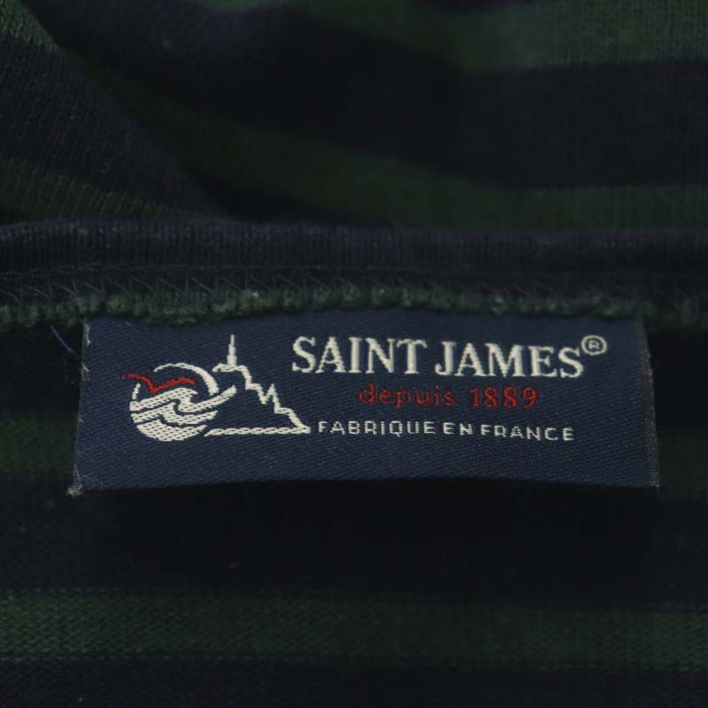 セントジェームス SAINT JAMES バスクボーダーカットソー Tシャツ 長袖 36 紺 緑 ネイビー グリーン /NR ■OS ■SH レディース_画像3