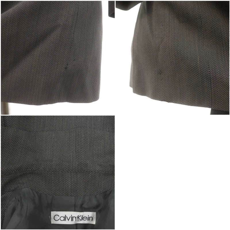 カルバンクライン CALVIN KLEIN スカート ジャケット スーツ セットアップ ブレザー ダブル ひざ丈 1 XS グレー_画像8