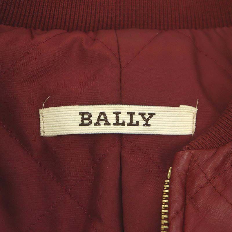  Bally BALLY стеганое полотно Ram кожаный жакет блузон с хлопком I36 S красный красный /AT #OS женский 