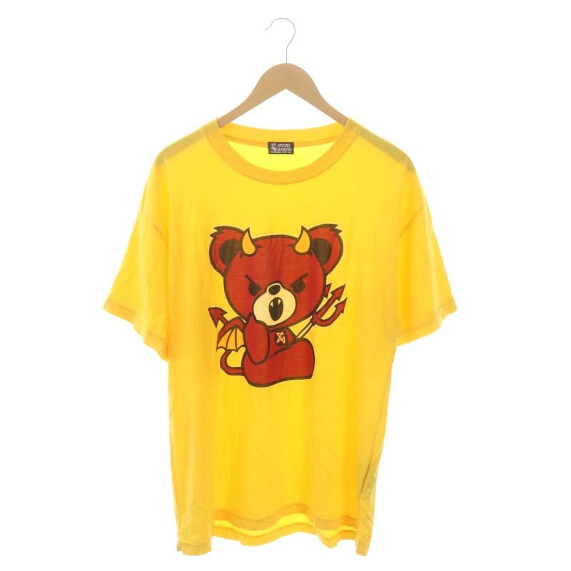 ヒステリックグラマー HYSTERIC GLAMOUR DEVIL BEAR オーバーサイズTシャツ カットソー 半袖 F 黄 赤 イエロー レッド /HK ■OS レディース
