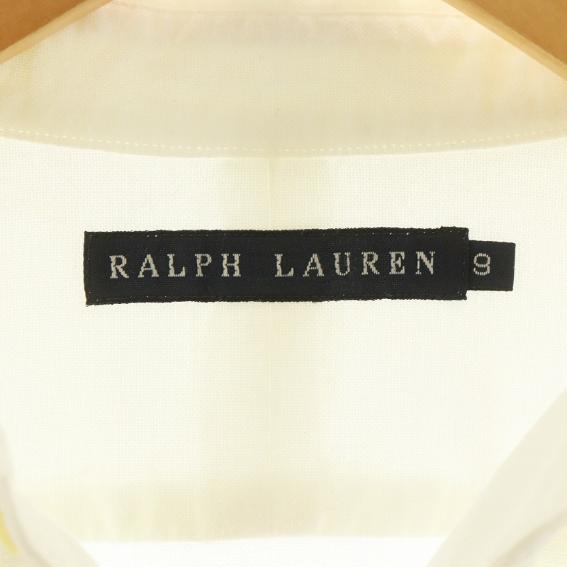 ラルフローレン RALPH LAUREN ポロシャツ カットソー 長袖 コットン ロゴ 刺繍 9 M 白 ホワイト BLRLCM2201 /MQ メンズ_画像4