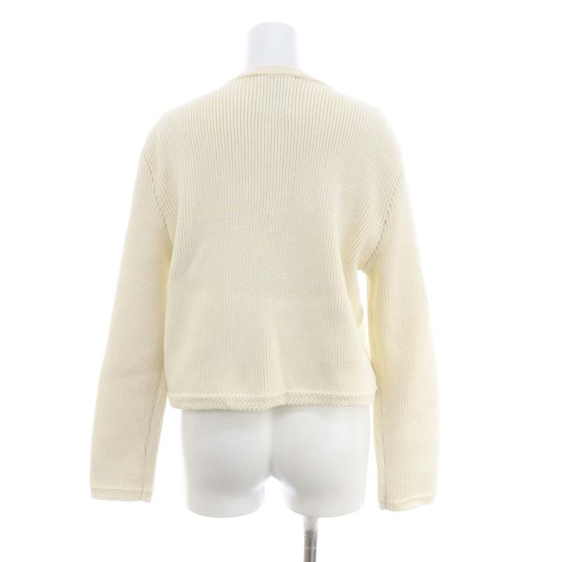  seven ton baimi ho leather hitoSEVEN TEN by miho kawahito gold button knitted cardigan long sleeve S eggshell white /DF #OS lady's 