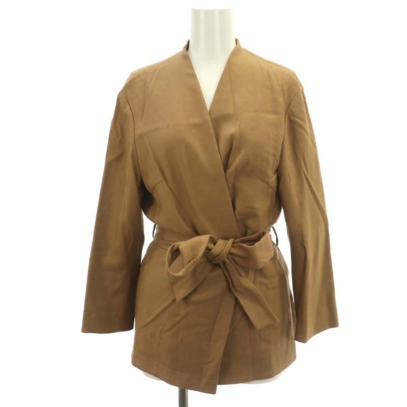  Ballsey BALLSEY Tomorrowland no color jacket outer ribbon belt attaching wool .36 tea Brown /NR #OS lady's 