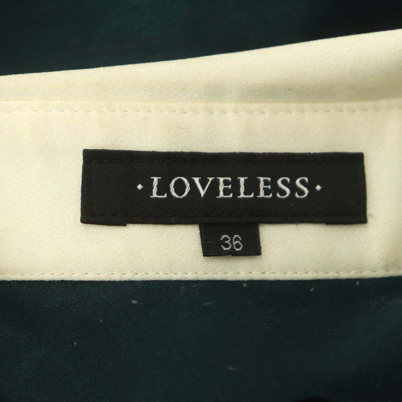 ラブレス LOVELESS クレリック長袖シャツ ブラウス 前開き 36 カプリブルー /NR ■OS ■SH レディース_画像3