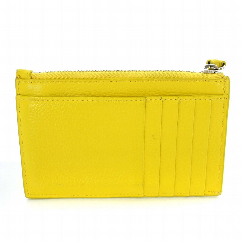  Balenciaga BALENCIAGA NEO CLASSICf rug men to case card-case change purse . pouch leather yellow color yellow 640110*7111 /TK #OHre