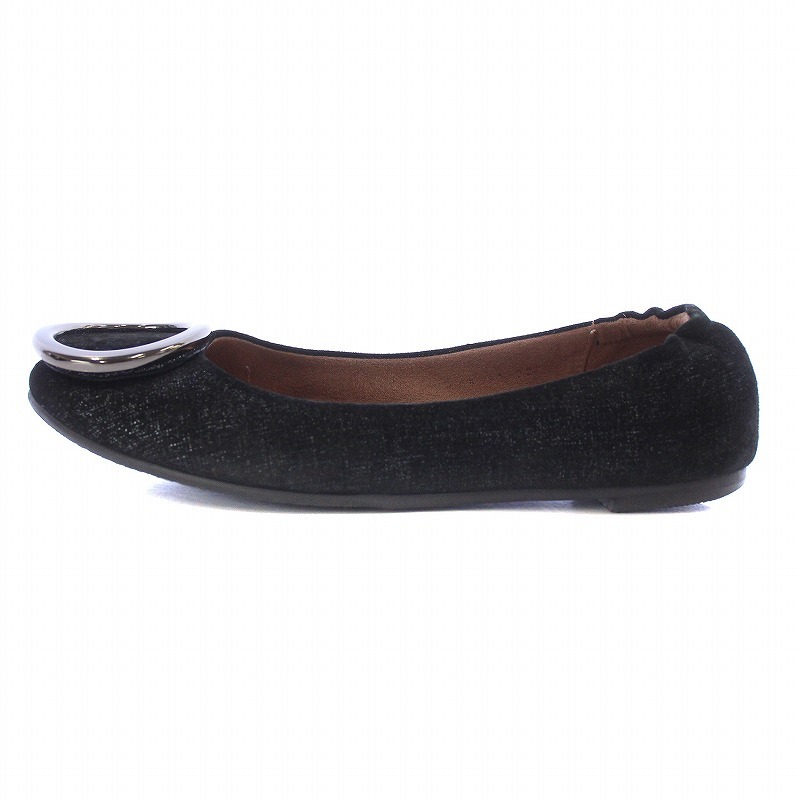 Ginza Kanematsu GINZA Kanematsu плоская обувь хлеб p sling узор ламе нить 22.5cm чёрный черный /KW женский 
