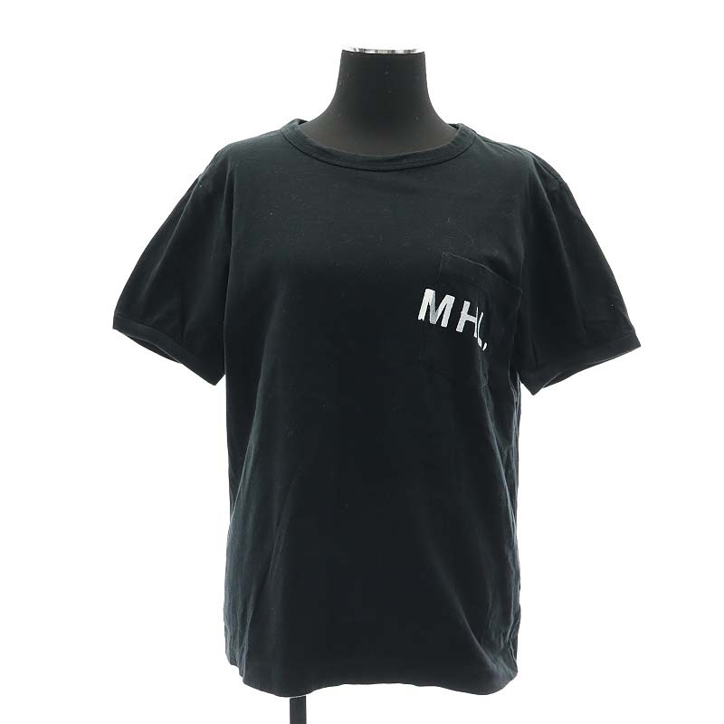 マーガレットハウエル MHL. ロゴTシャツ クルーネック プルオーバー S 黒 ブラック /SY ■OS レディース_画像1
