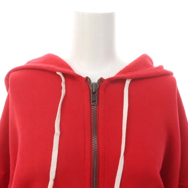 メゾンエウレカ MAISON EUREKA HOODIE ジップアップパーカー スウェット 長袖 裏起毛 フード F 赤 レッド /DO ■OS ■SH レディース_画像5