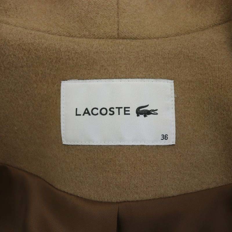 ラコステ LACOSTE チェスターコート ロング アウター ウール混 36 茶 ブラウン /MF ■OS レディース_画像3