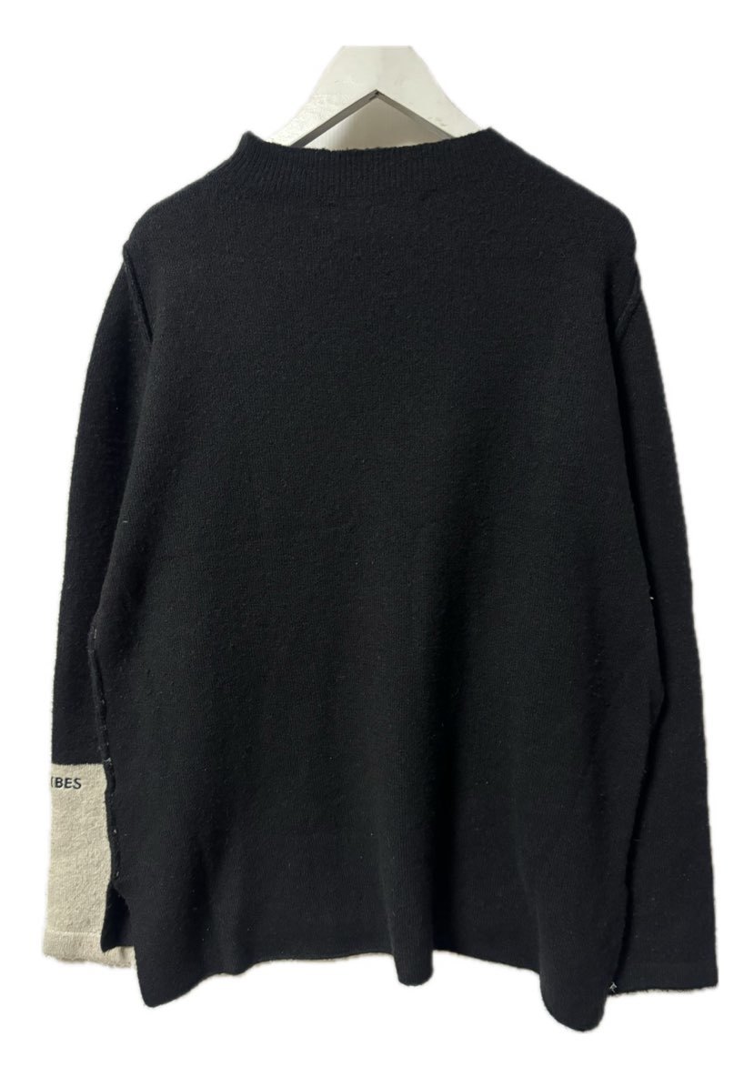 a-ruene-RNA long sleeve knitted sweater M black tops lady's 