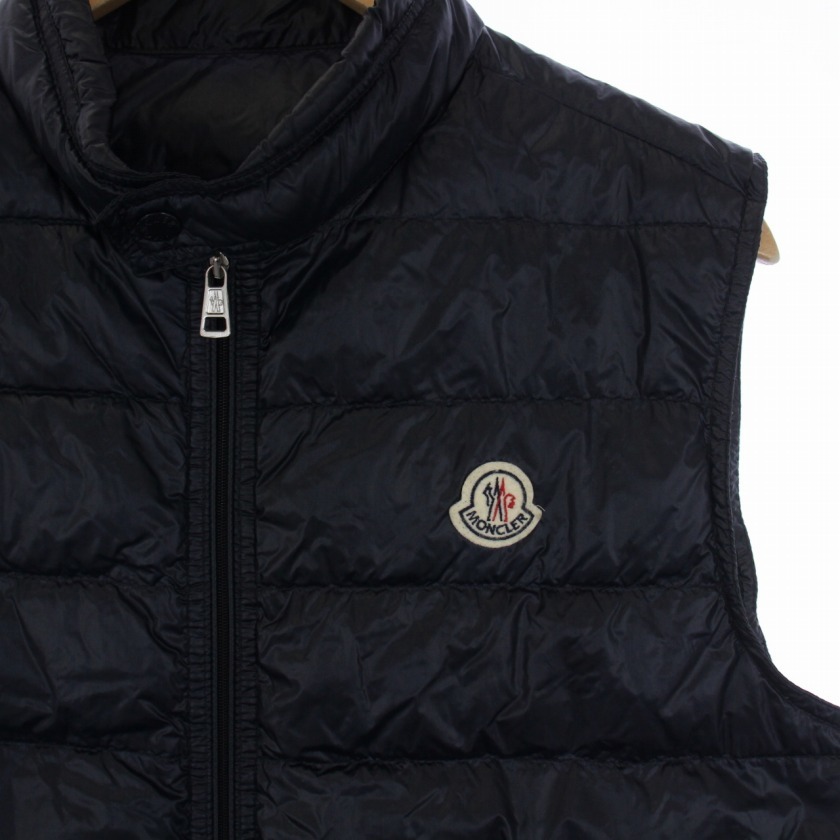 モンクレール MONCLER GUI GILET ダウンベスト ジャケット ジップアップ ロゴ ナイロン 2 M 紺 ネイビー /BM メンズ_画像5