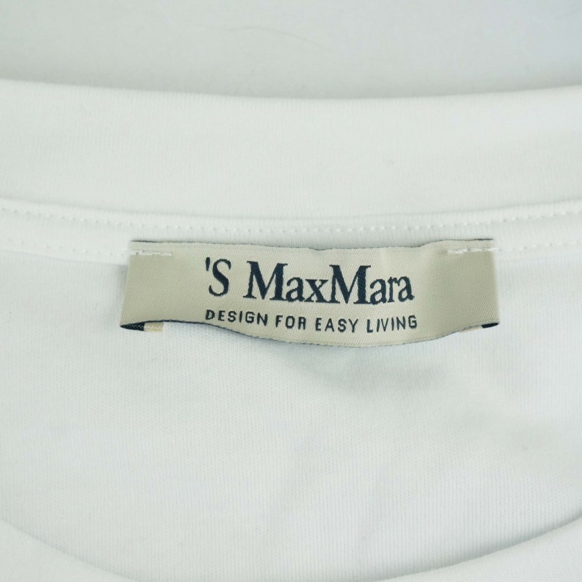 Sマックスマーラ 'S Max Mara 23SS GILBERT Tシャツ カットソー 半袖 クルーネック ロゴ プリント L 白 ホワイト /BM レディース_画像4