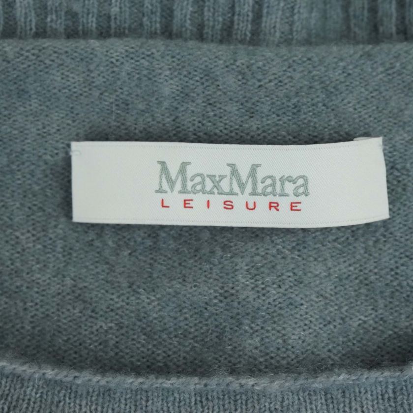 マックスマーラ MAX MARA LEISURE ニット セーター 長袖 クルーネック ウール カシミヤ L グレー /BM レディース_画像4