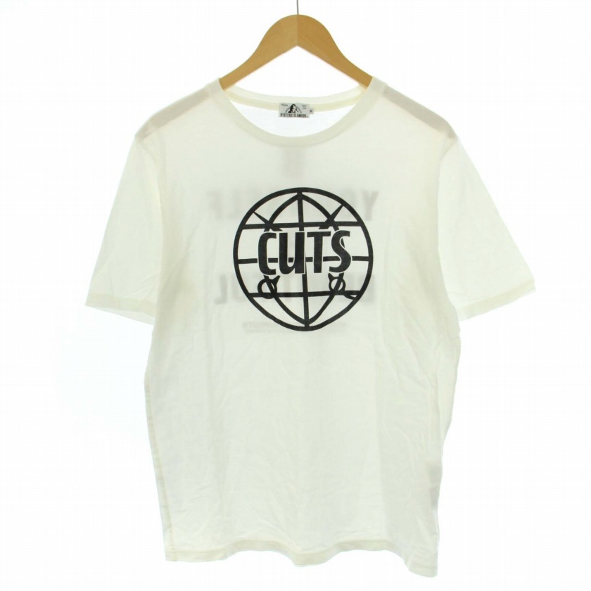 ヒステリックグラマー HYSTERIC GLAMOUR CUTSプリント Tシャツ カットソー 半袖 クルーネック M 白 ホワイト 02183CT28 /BM メンズ_画像1