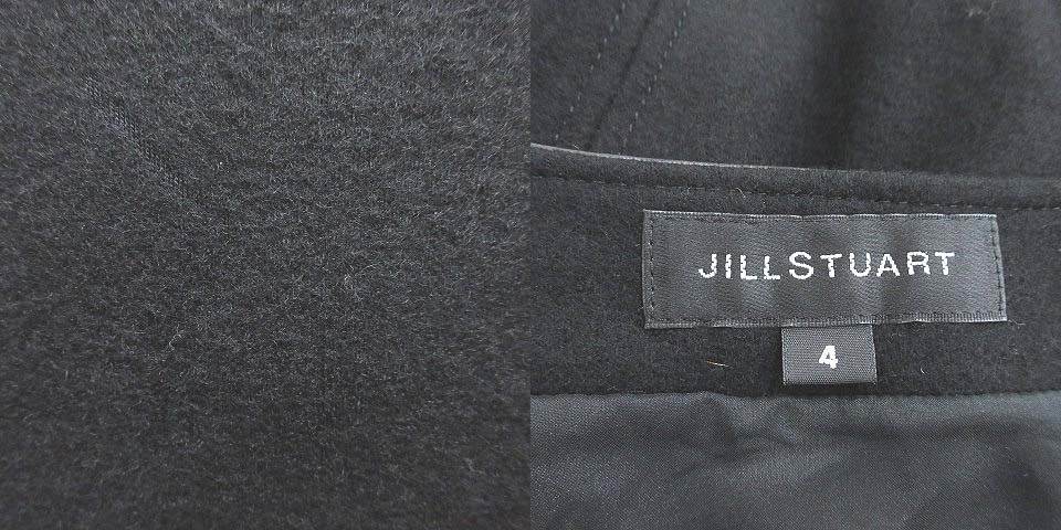  Jill Stuart JILL STUART knitted One-piece Mini tuck short sleeves wool switch fake leather 4 black black /CT lady's 