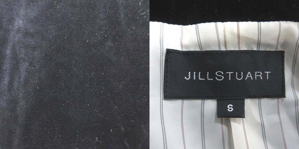 ジルスチュアート JILL STUART テーラードジャケット ダブル ベロア パイピング 総裏地 S 黒 ブラック /CT ■MO レディース_画像6