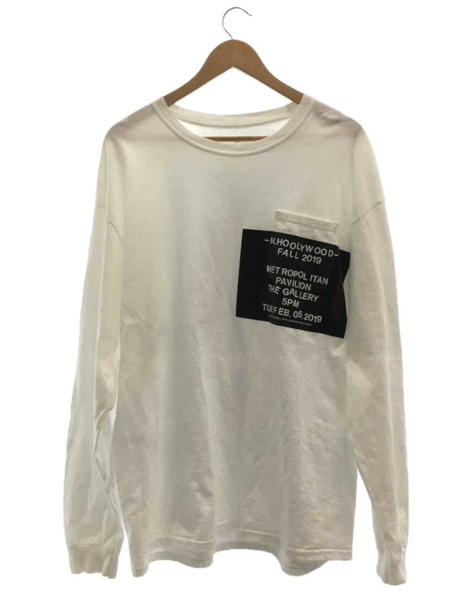 N.HOOLYWOOD◆長袖Tシャツ/192-CS32-082/40/コットン/WHT/プリント/Print L/S Tee/19AW【メンズウェア】 ロンT コットン