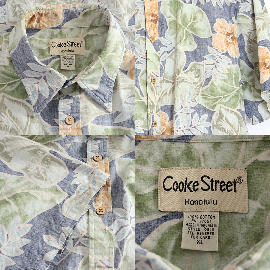 AＡ277 クックストリート Cooke Street アロハ 半袖シャツ XL 肩幅52 ボタニカル メール便可 xq_画像4