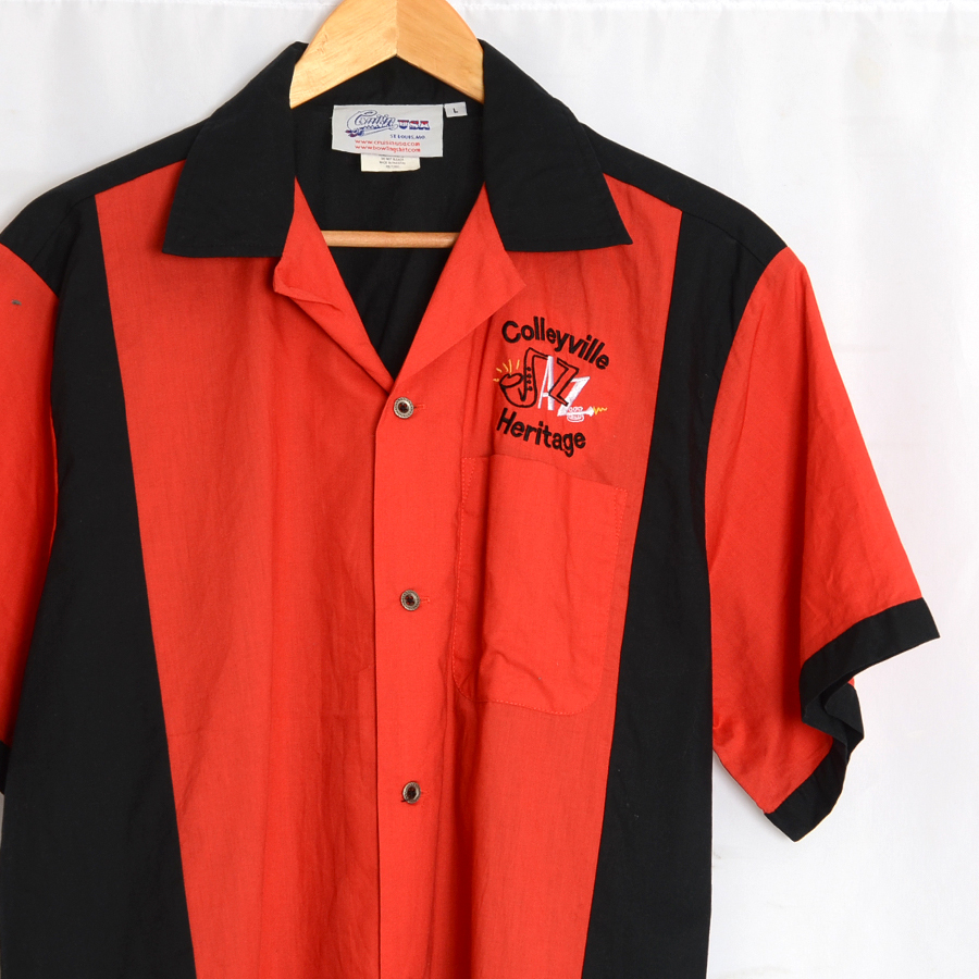AA359gi Lynn GUIRIN боулинг рубашка рубашка с коротким рукавом L ширина плеча 49 почтовая доставка возможно xq