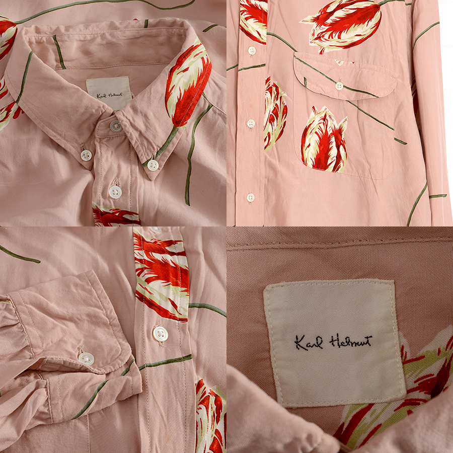 KS170 Karl hell mKARL HELMUT long sleeve shirt M shoulder width 48 tulip button down mail xq