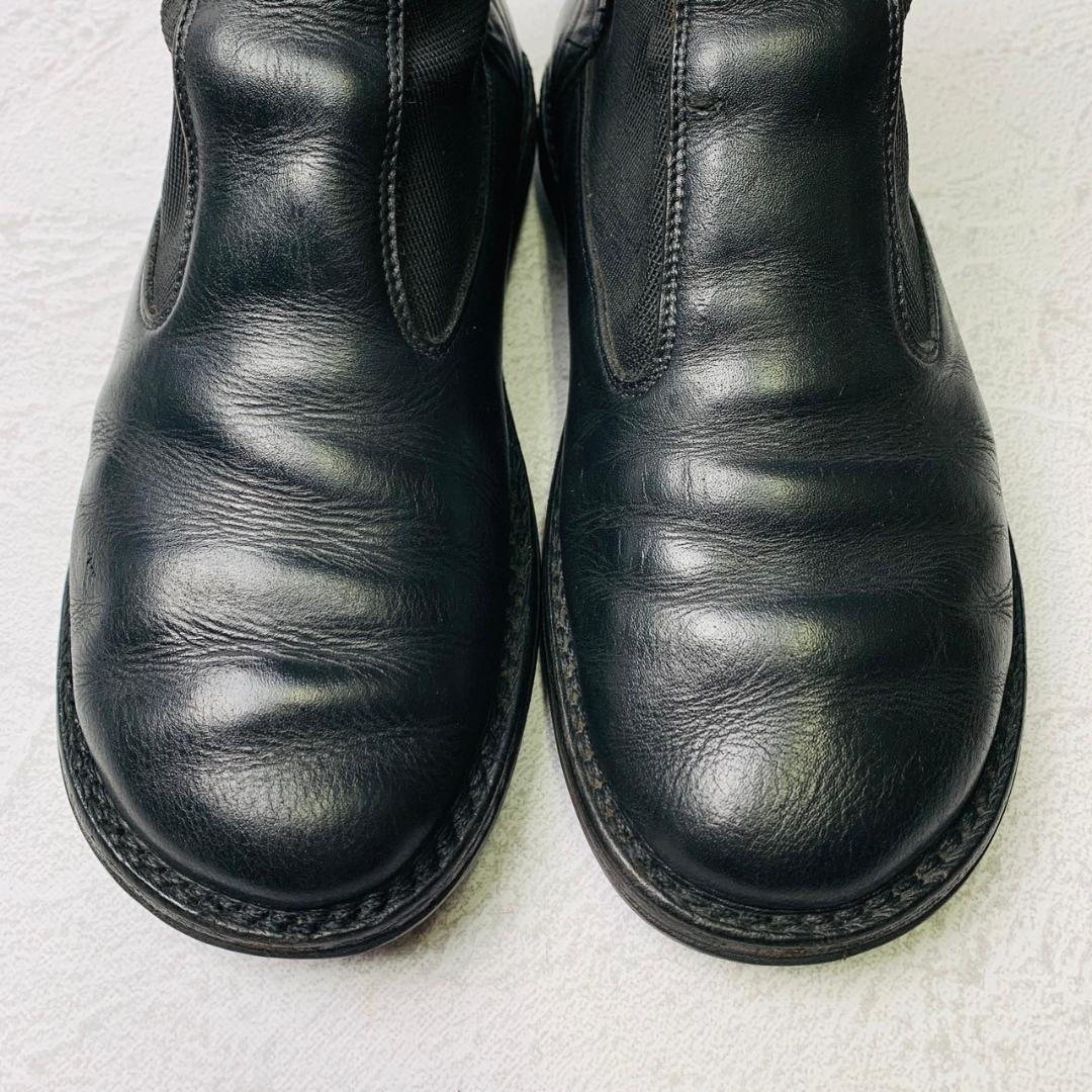 [ rare ] Trippen trippen side-gore short boots comfort black black health shoes 27.5~28cm wide width easy comfortable correction aging 
