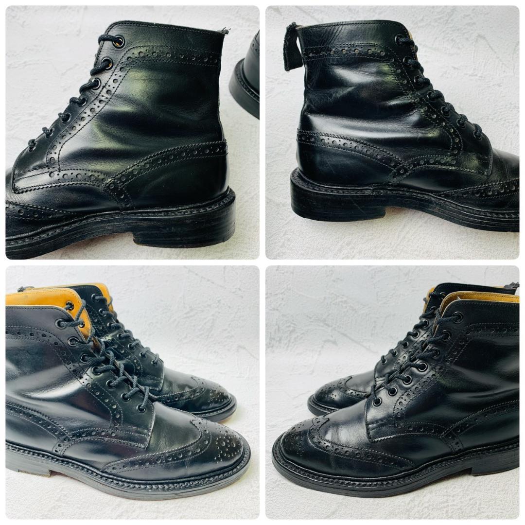 【良品】トリッカーズ Tricker's モールトン ショートブーツ 2508 黒 ブラック UK6 24.5cm 革靴 外羽根 ジャケパン カントリー ビンテージ_画像8