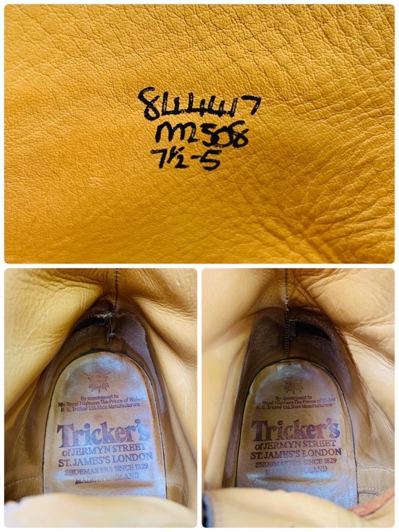 【良品】トリッカーズ Tricker's モールトン ショートブーツ 茶 ブラウン 7.5 26cm ウイング ブローグ 外羽根 ジャケパン カントリー_画像9