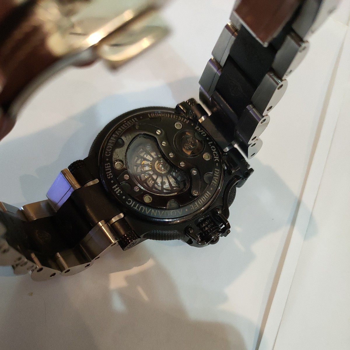 美品 人気 アクアノウティック キングクーダ サブコマンダー ダイヤベゼル 腕時計 自動巻き稼働品 AQUA NAUTIC ロック ダイブ の画像5
