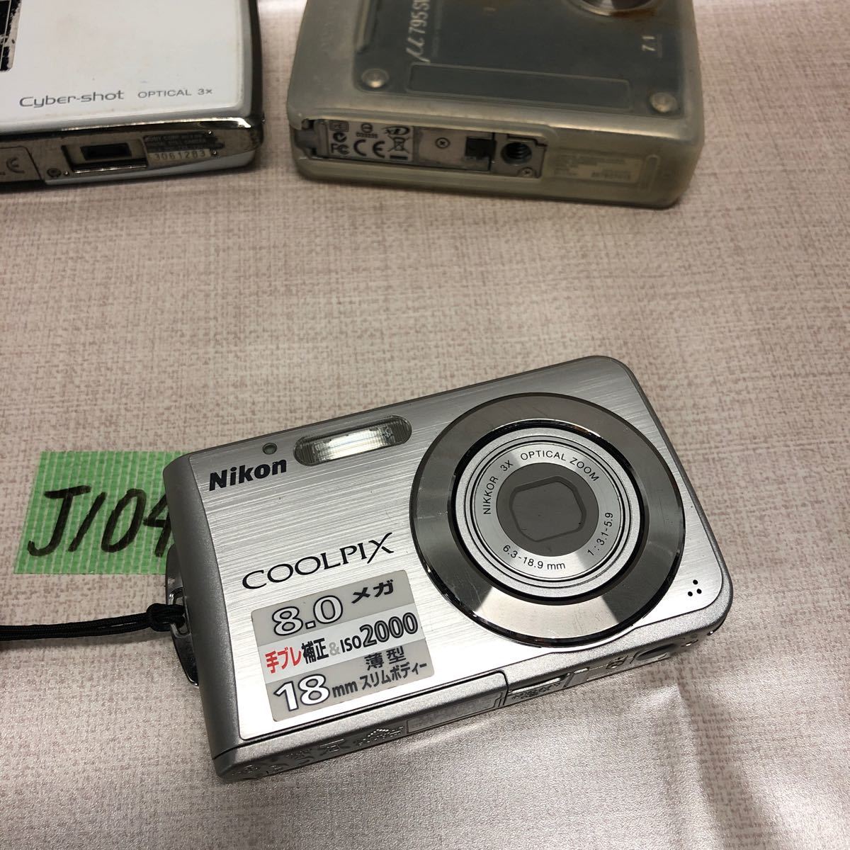 (J1047)コンパクトデジタルカメラ 3台OLYMPUS 795SW/Nikon COOLPIX S210/SONY DSC-T33 送料520円_画像2