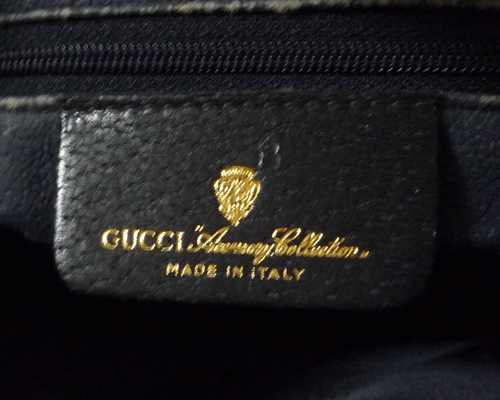 グッチ　GUCCI　GG柄　ネイビー　グレー系　シェリーライン　ハンドバッグ　オールドグッチ　ヴィンテージ　訳あり_画像5