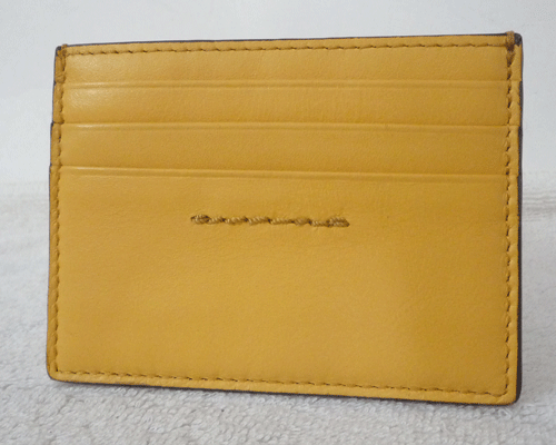 良品　コールハーン　COLE HAAN　レザー　イエロー　黃色　定期入れ　名刺入れ　パスケース