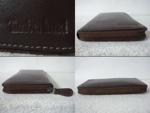 ティンバーランド　Timberland　レザー　ダークブラウン　長財布　ラウンドファスナー　ロングウォレット　メンズ