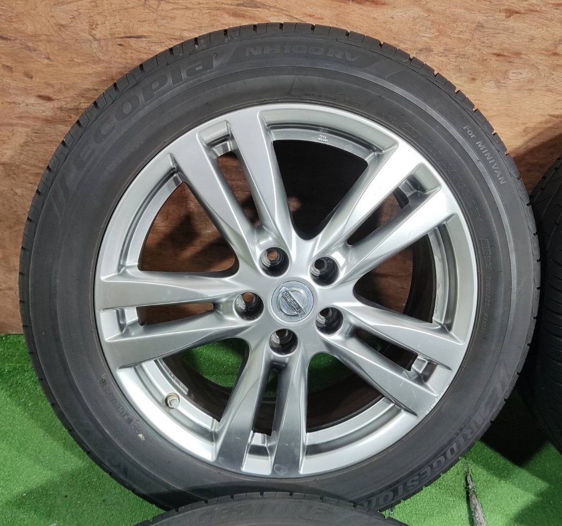 【NISSAN E52 エルグランド 純正】225/55R18 BRIDGESTONE ECOPIA NH100RV【2021年】18X7.5J ET55 5H/114.3 4本セット！_画像2