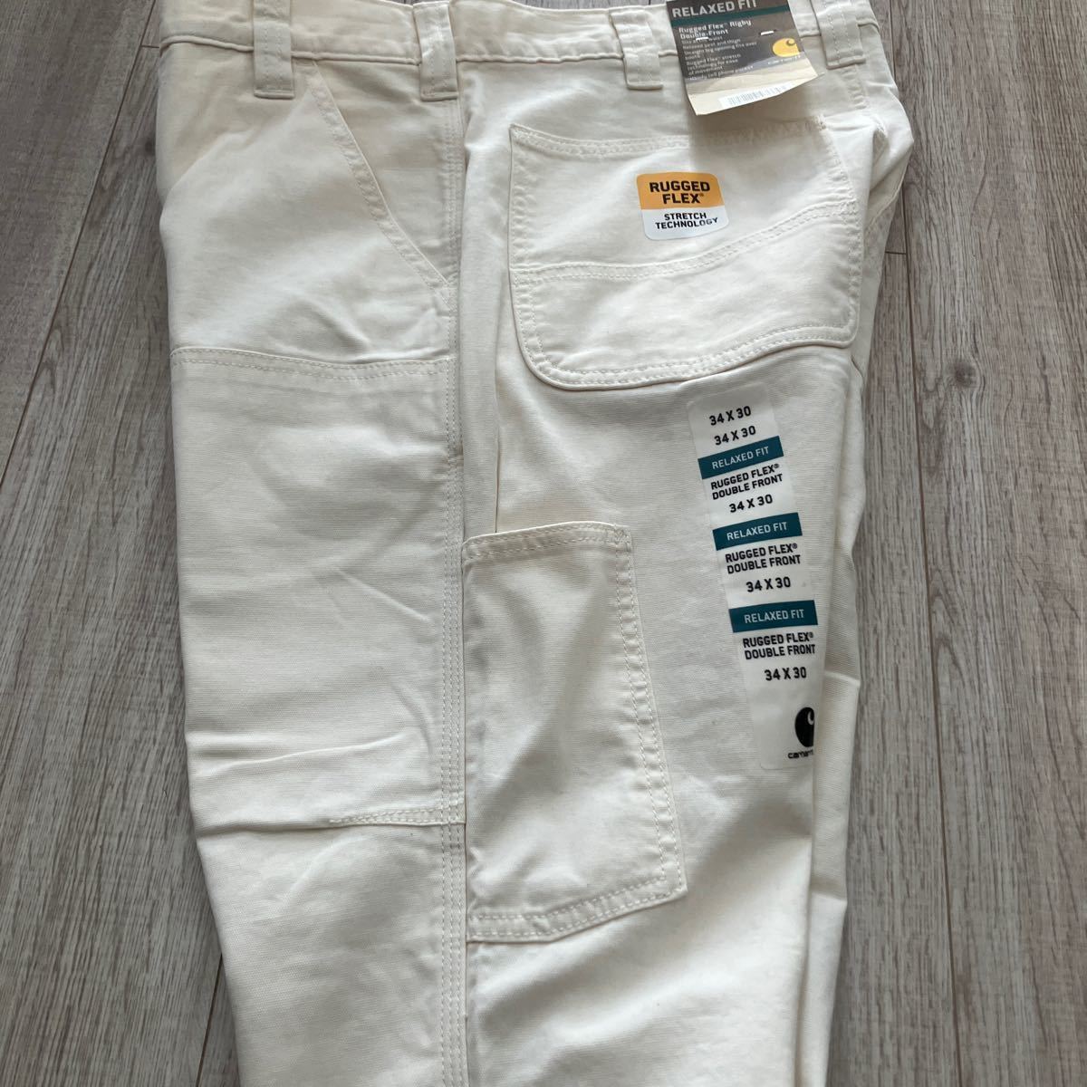 新品 carhartt カーハート Rugged Flex Rigby Double Front Pant ベイカーパンツ ワークパンツ ペインターパンツ ホワイト W34L30_画像8