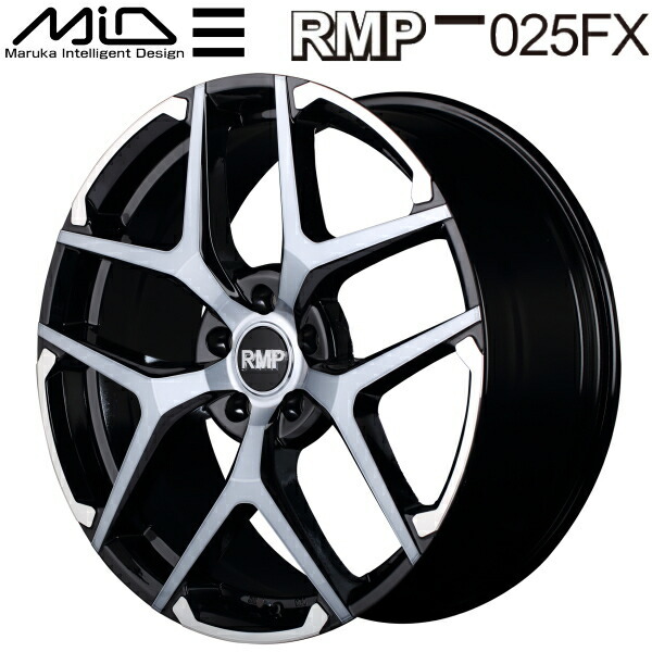 MARUKA MID RMP 025FX ホイール4本Set ブラックポリッシュ/ハイブリッドクリア/Silver 7.5J-19インチ 5穴/PCD114.3 インセット+48_画像1