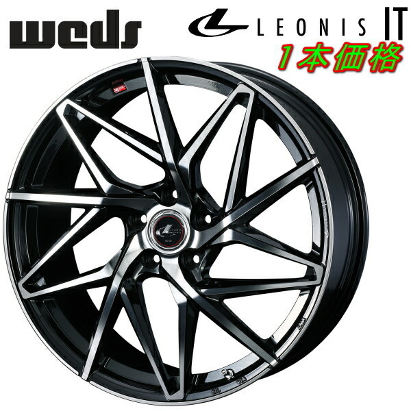 Weds LEONIS IT ホイール1本価格 パールブラック/ミラーカット 6.5-16インチ 5穴/PCD114.3 インセット+40_画像1