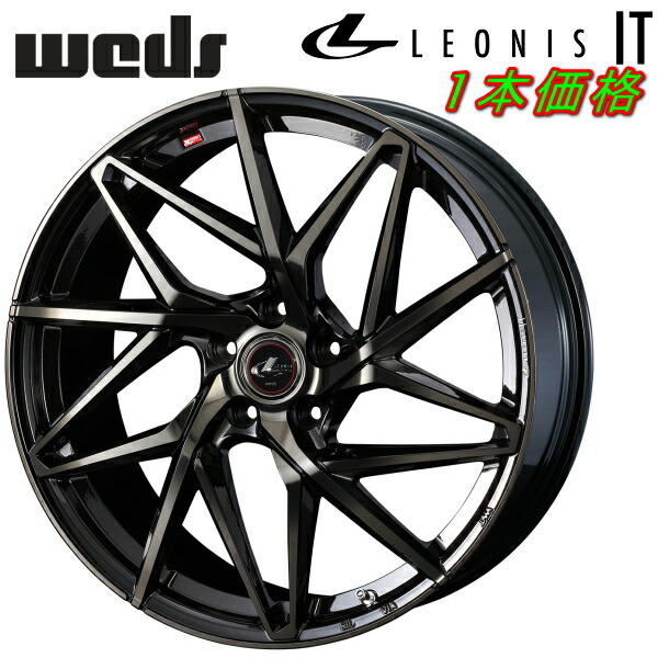 Weds LEONIS IT ホイール1本価格 パールブラック/ミラーカット/チタントップ 7.0-17インチ 5穴/PCD114.3 インセット+53_画像1