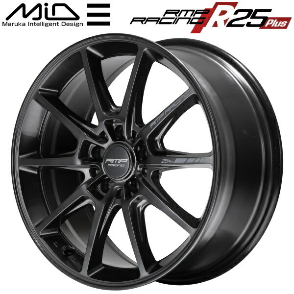 MARUKA MID RMP RACING R25 Plus ホイール4本Set ディープチタンシルバー 7.5J-18インチ 5穴/PCD114.3 インセット+50_画像1