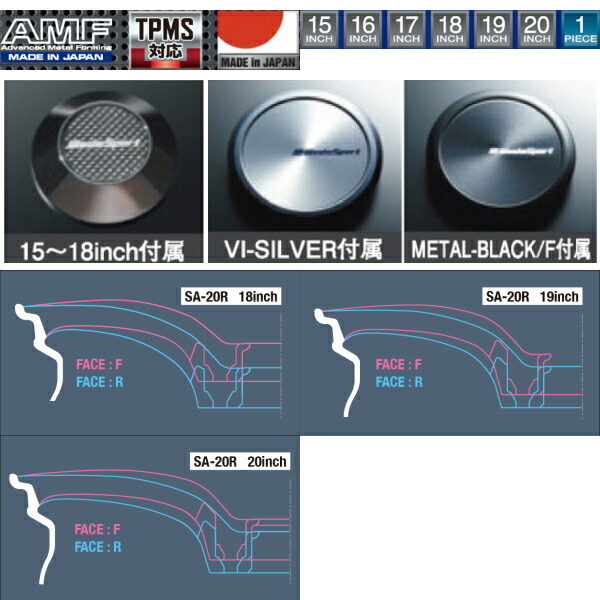 WedsSport SA-20R ホイール4本Set VIシルバー 9.5-19インチ 5穴/PCD114.3 インセット+48_画像3