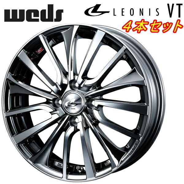 Weds LEONIS VT ホイール4本Set ブラックメタルコート/ミラーカット 6.0-16インチ 4穴/PCD100 インセット+42_画像1