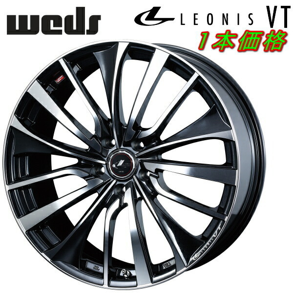 Weds LEONIS VT ホイール1本価格 パールブラック/ミラーカット 7.5-19インチ 5穴/PCD114.3 インセット+53_画像1